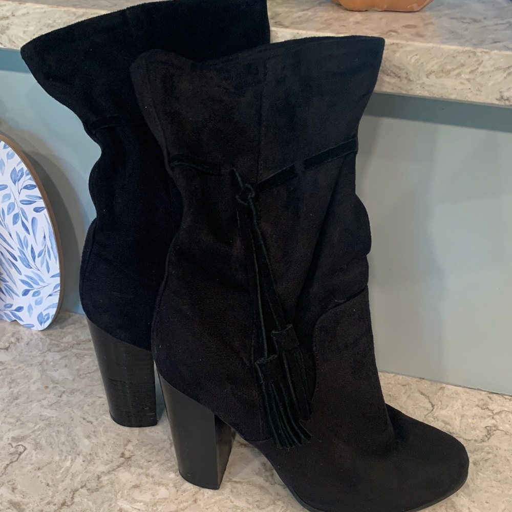 Black faux suede Women's Boots